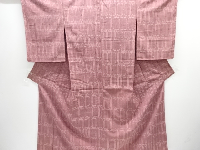 大正ロマン　抽象模様織り出しお召着物